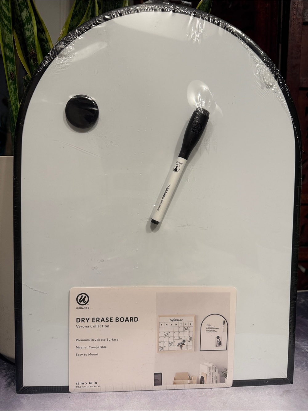 U Brands Dry Erase Board - White/Black